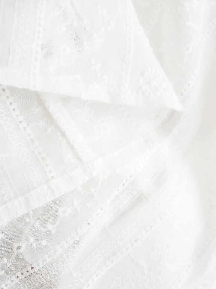 Chemise sans manches en broderie à volants superposés 