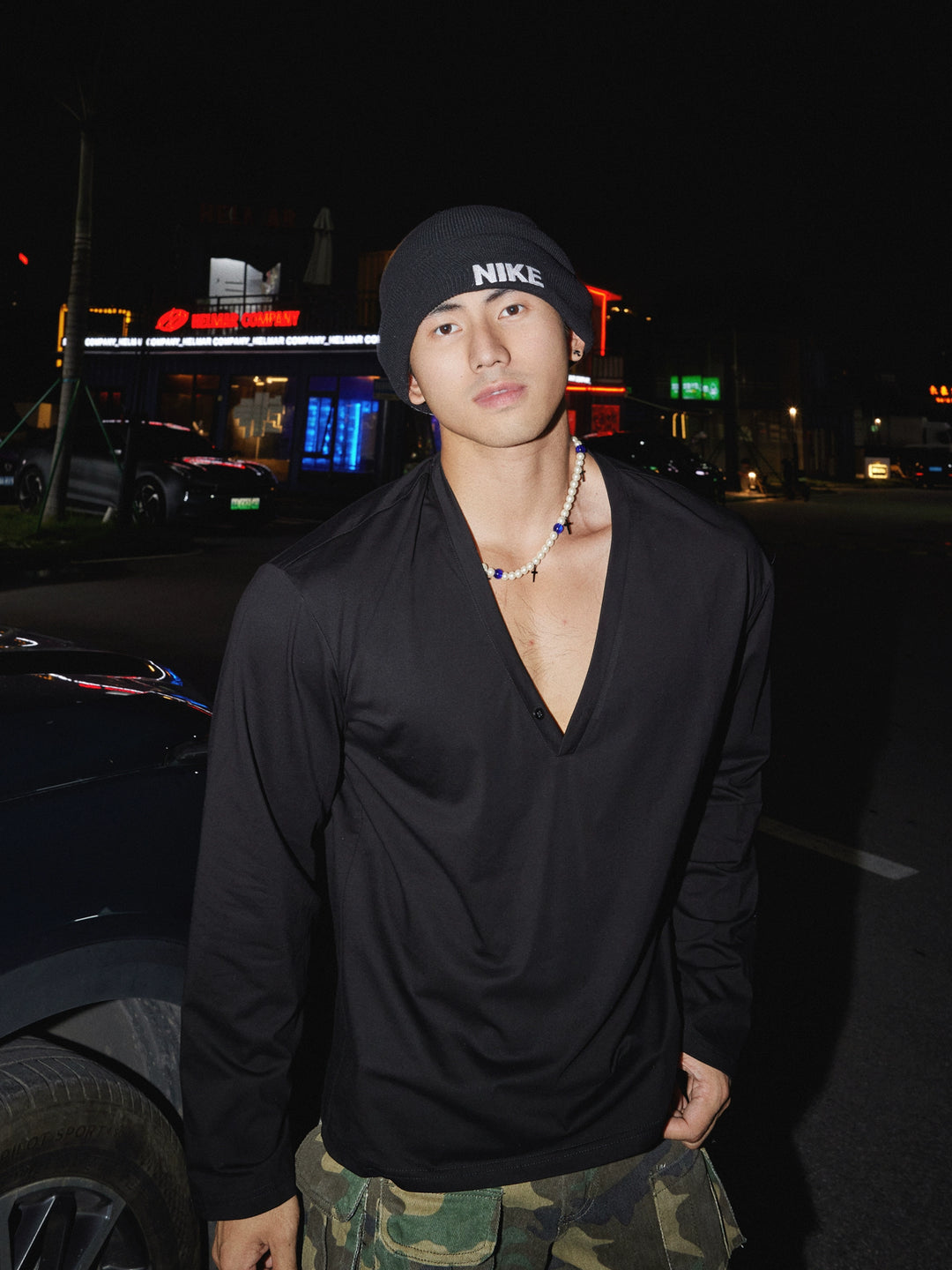 V-neck Long Sleeve Casual Shirt