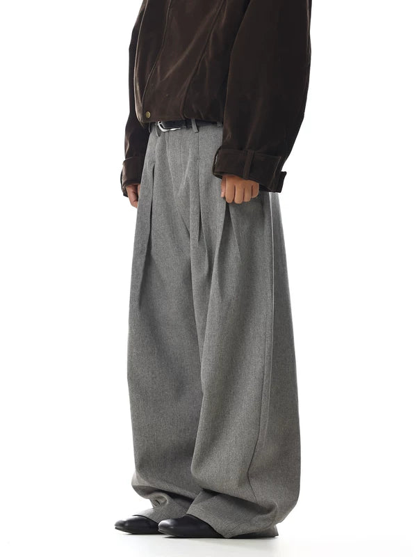 Pantalons de dress décontractés plissés à jambe large 