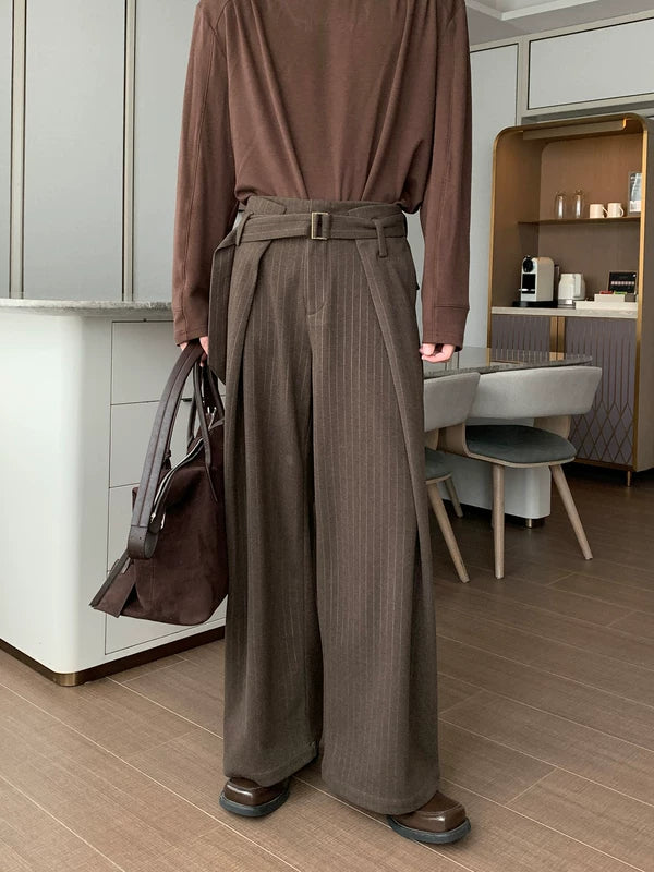 Pantalones de vestir de pierna ancha forrados de forro polar de invierno 