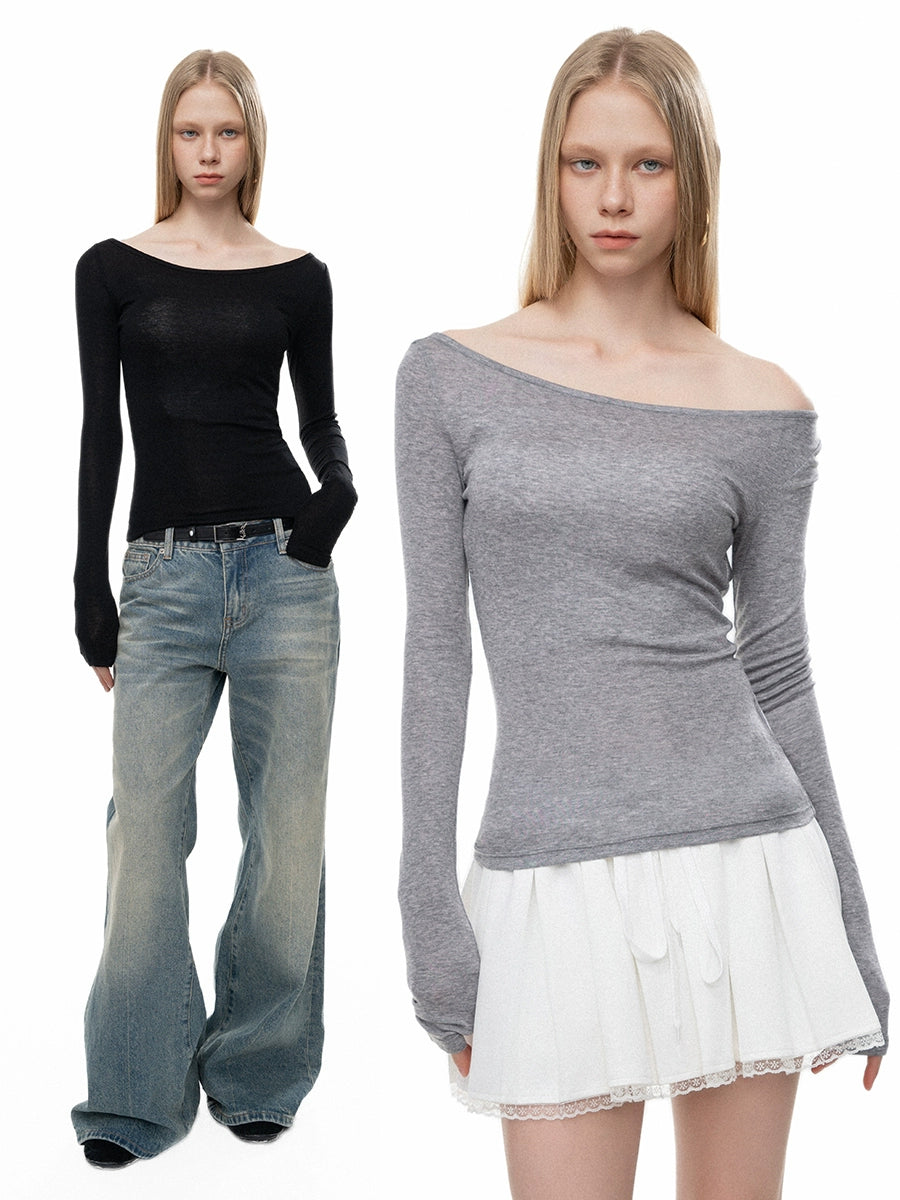 Slim Fit Backless Long Sleeve Turtleneck