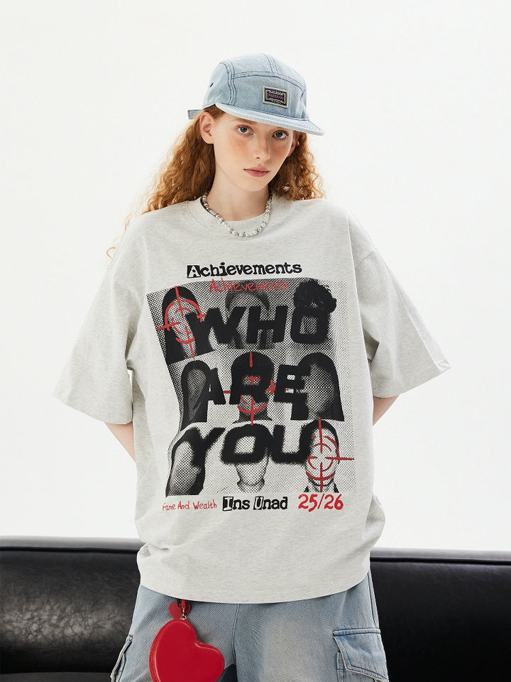 T-shirt surdimensionné graphique portrait rétro 