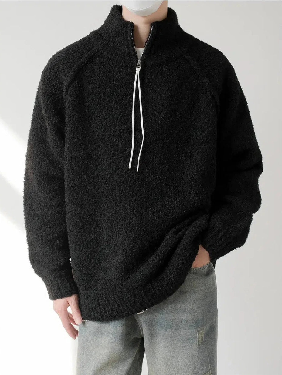 Warm Half-Turtleneck Knit Sweater