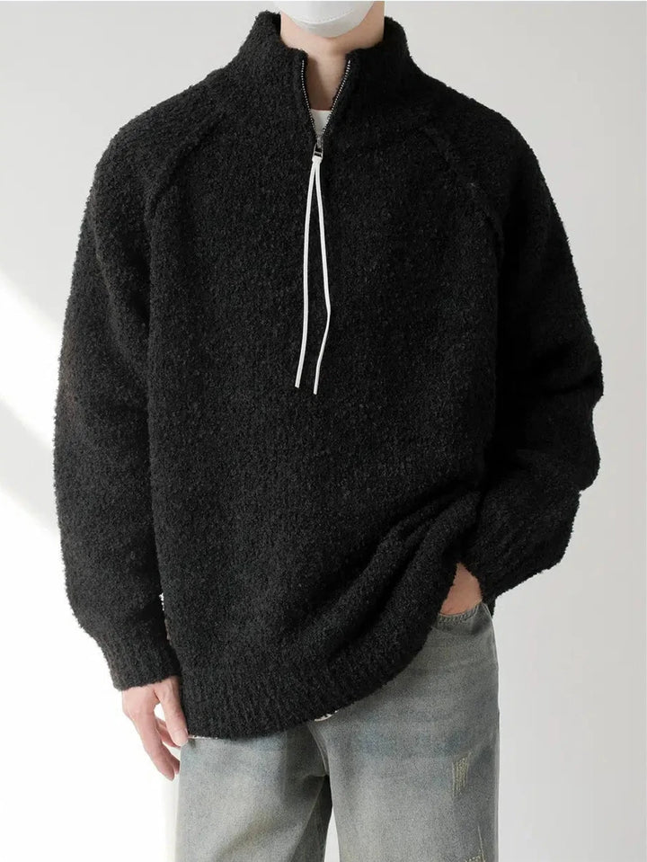 Warm Half-Turtleneck Knit Sweater