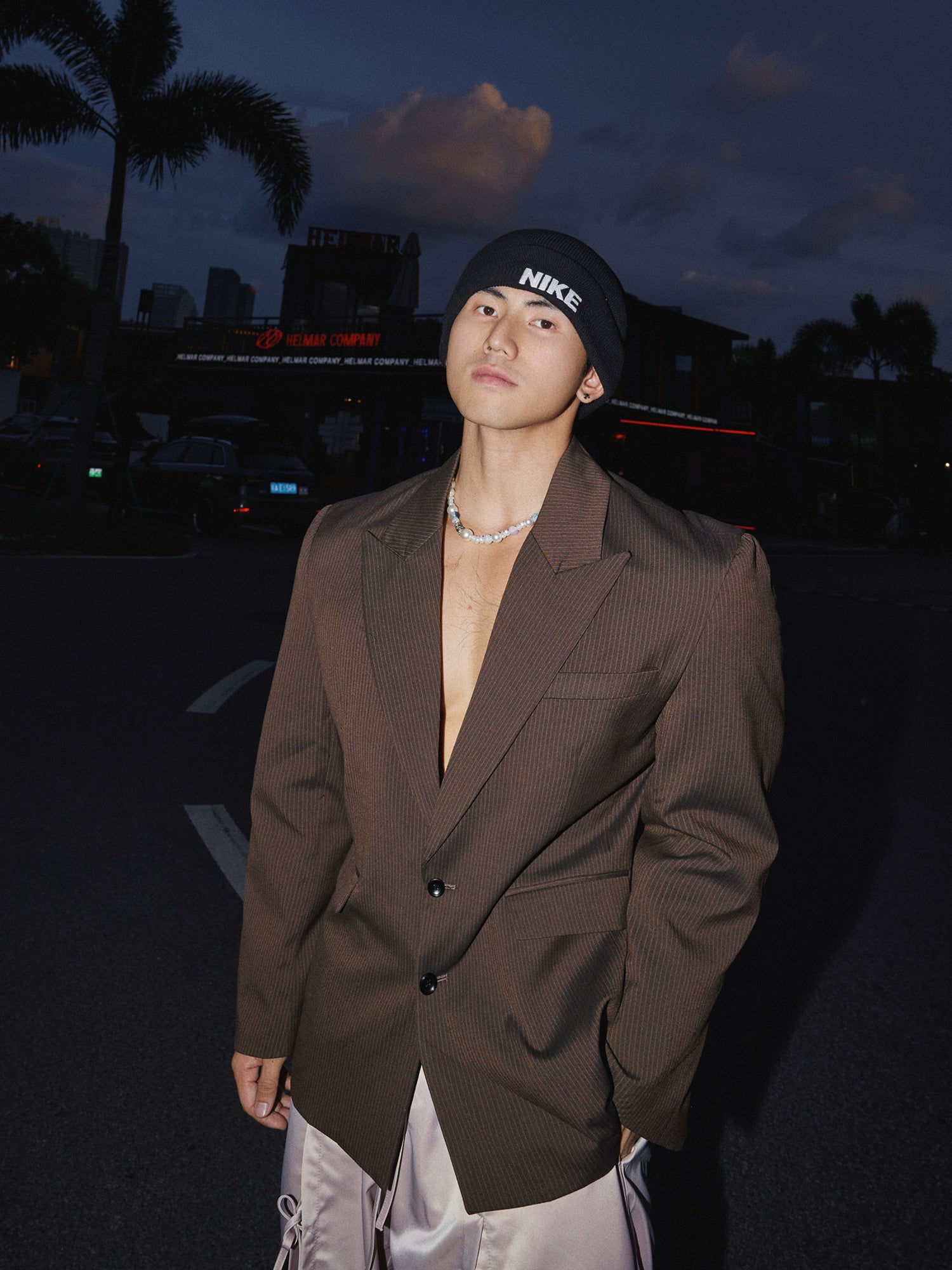 Çizgili Takım Ceket Klasik Kesim Blazer 