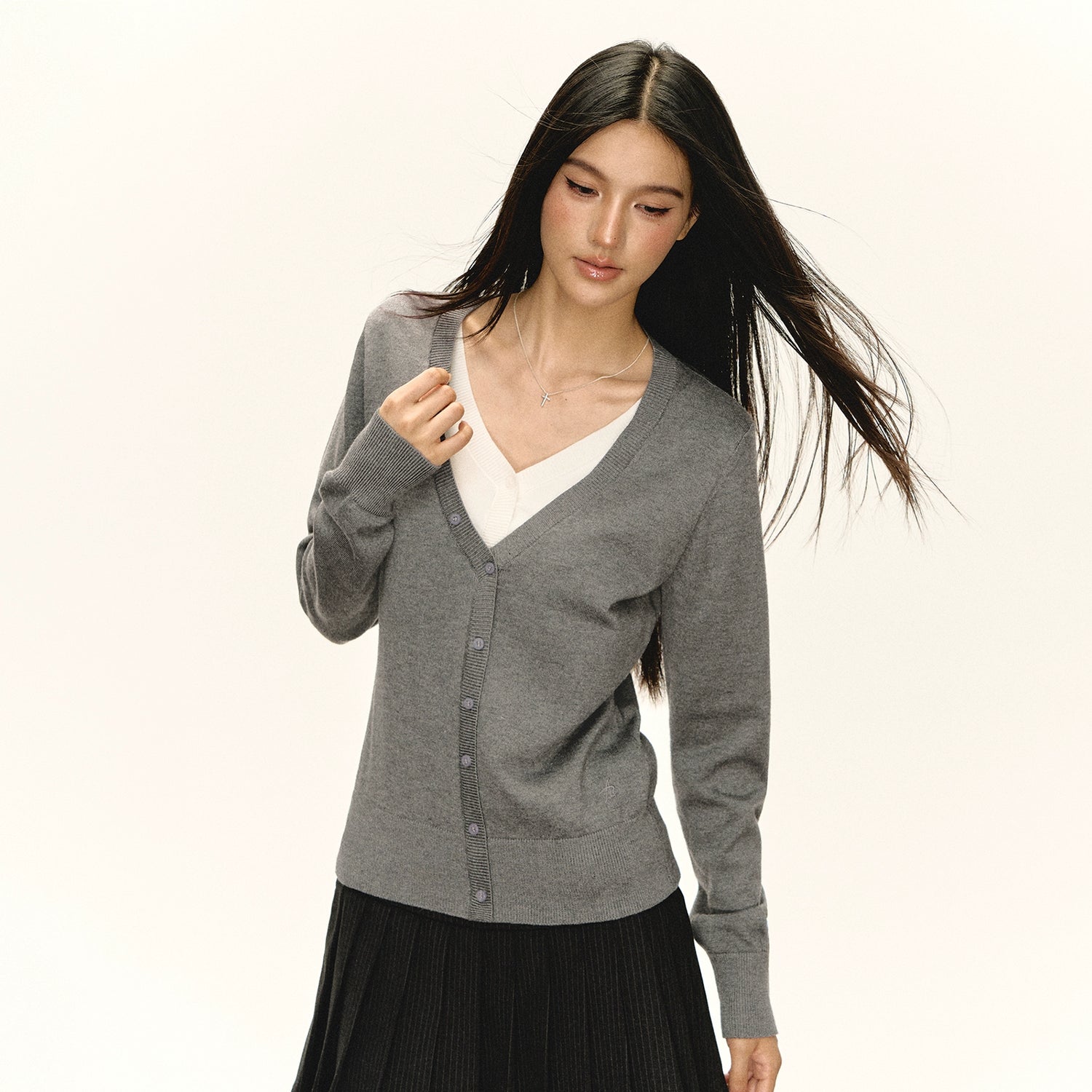 V-Neck Button Up Sweater