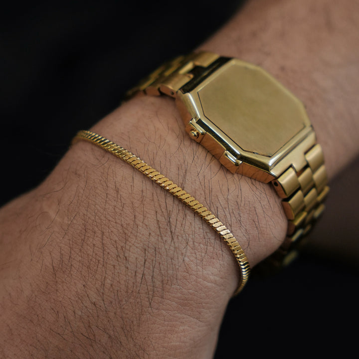 צמיד שרשרת נחש טיטניום 18K 