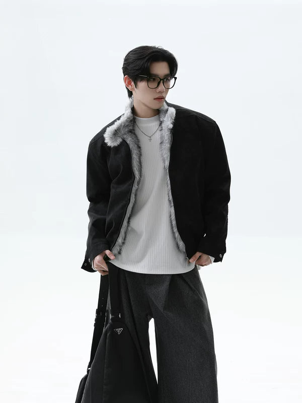 플리스 안감의 겨울 해링턴 재킷 