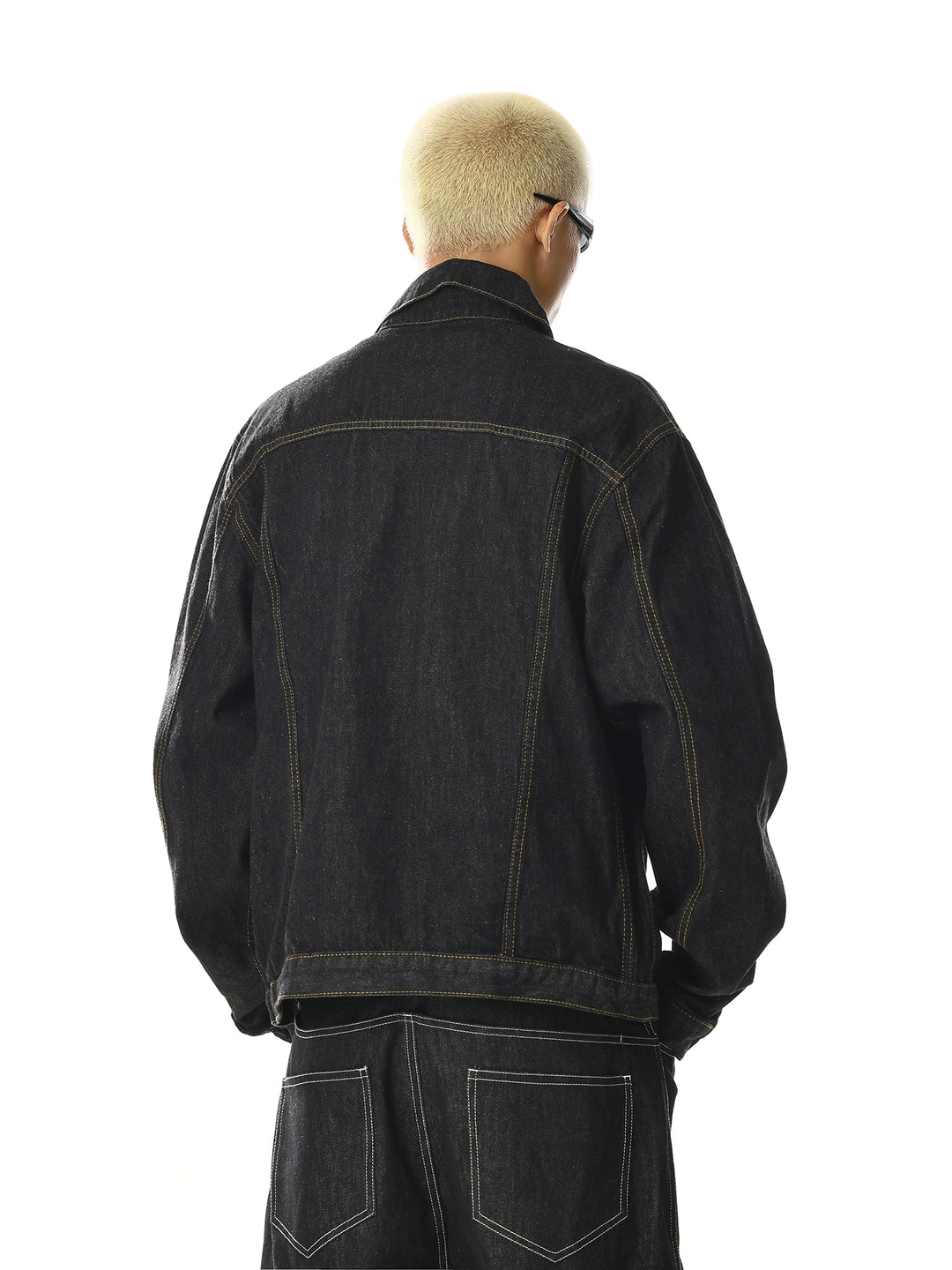 Retro Lockere Passform Jeansjacke mit Taschen 