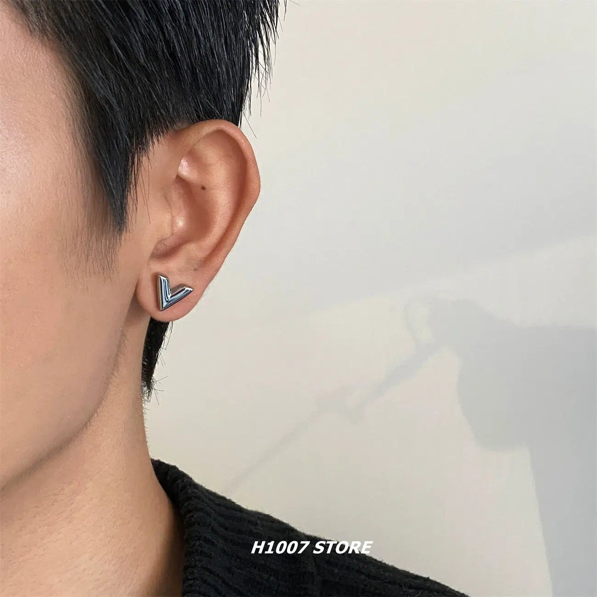 Titanium Steel V-Shaped Stud Earrings