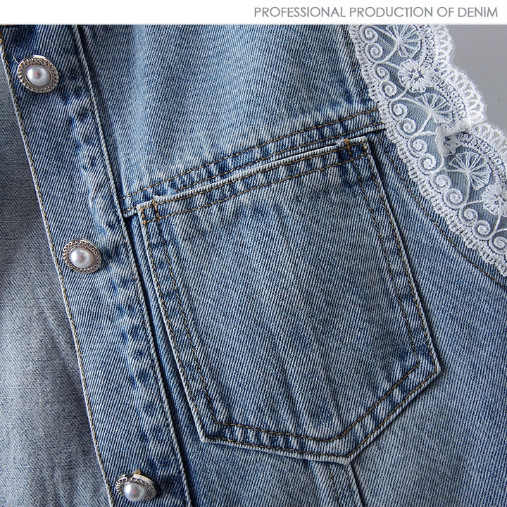 Blondekant Rund Hals Denim 