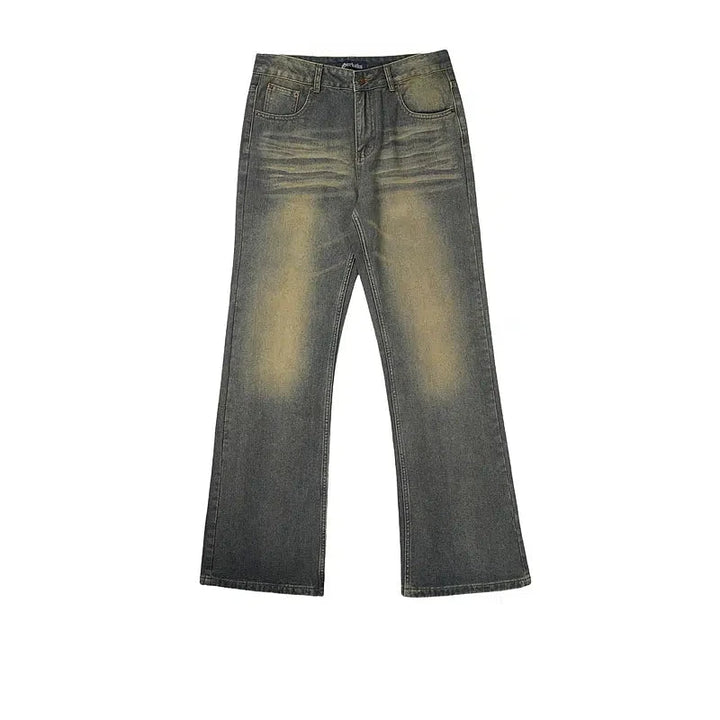 Washed Flared Straight-leg Jeans