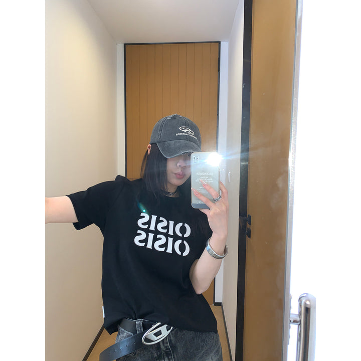 Printed Cotton Short-Sleeved T-Shirt