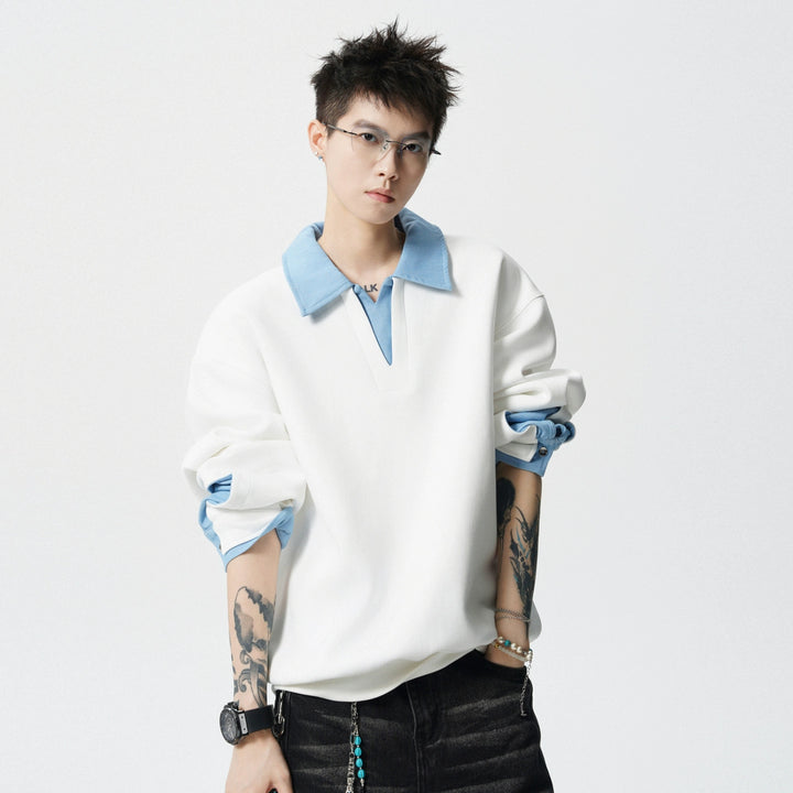 Retro polo krave løs pasform sweatshirt 