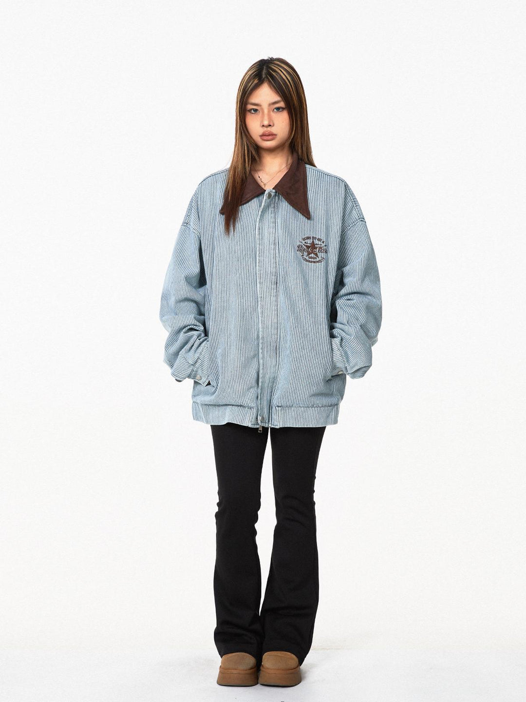 Retro Striped Denim Jacket