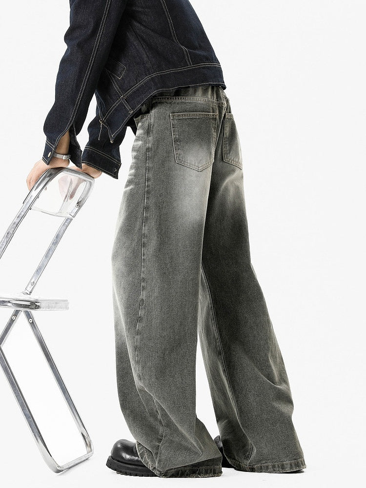 Grey Wide-Leg Jeans
