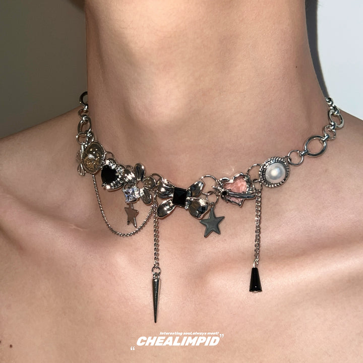 Metal Charm Pendant Clavicle Chain Necklace