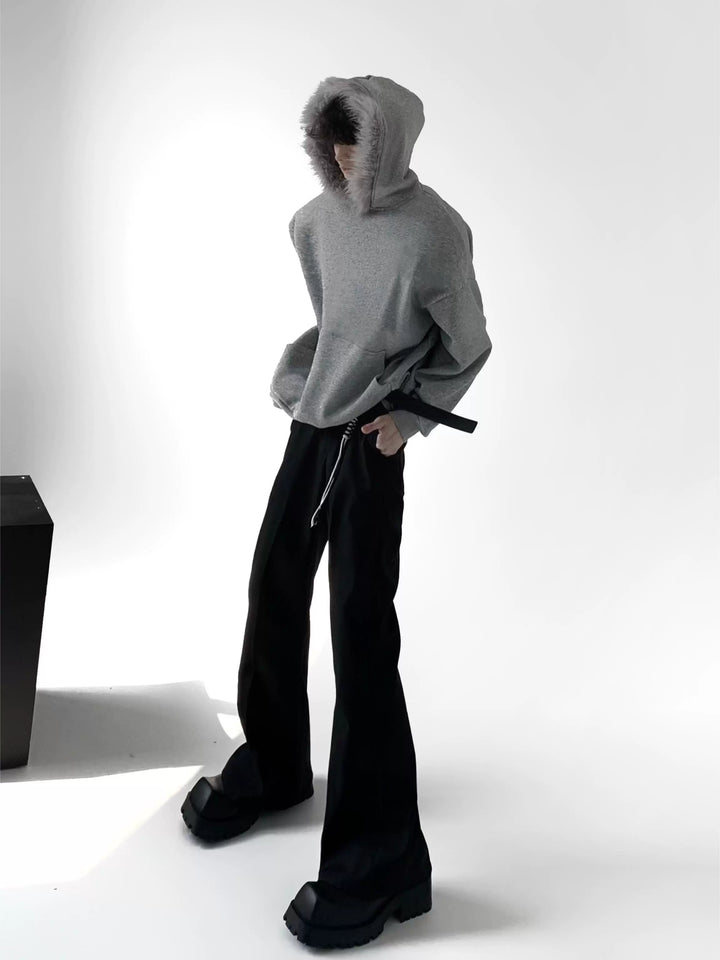 Pantaloni drappeggiati a gamba larga slim allungati 