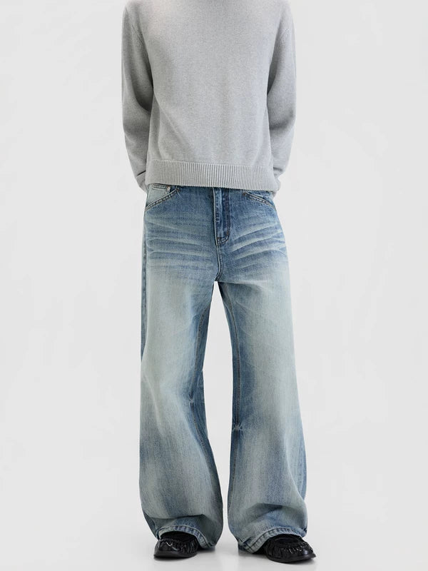 Retro Gewassen Wijde Pijpen Jeans Broek 