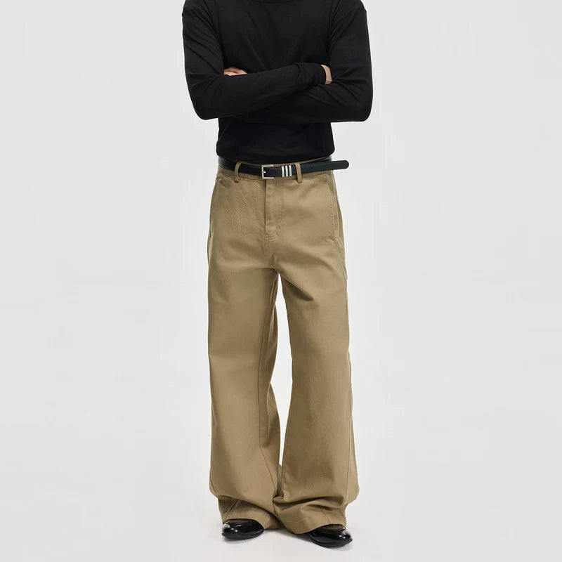 Calças Casuais de Perna Larga 