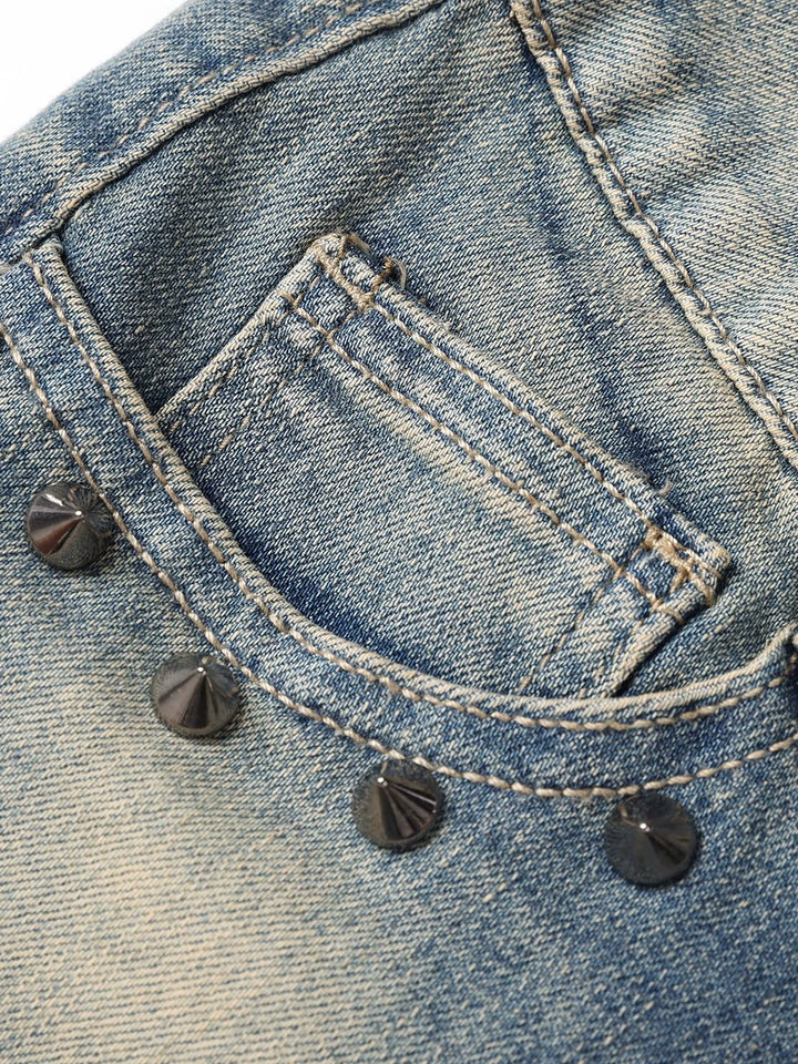 Σορτς Παντελόνι Slim Fit από Denim με Ραφές 