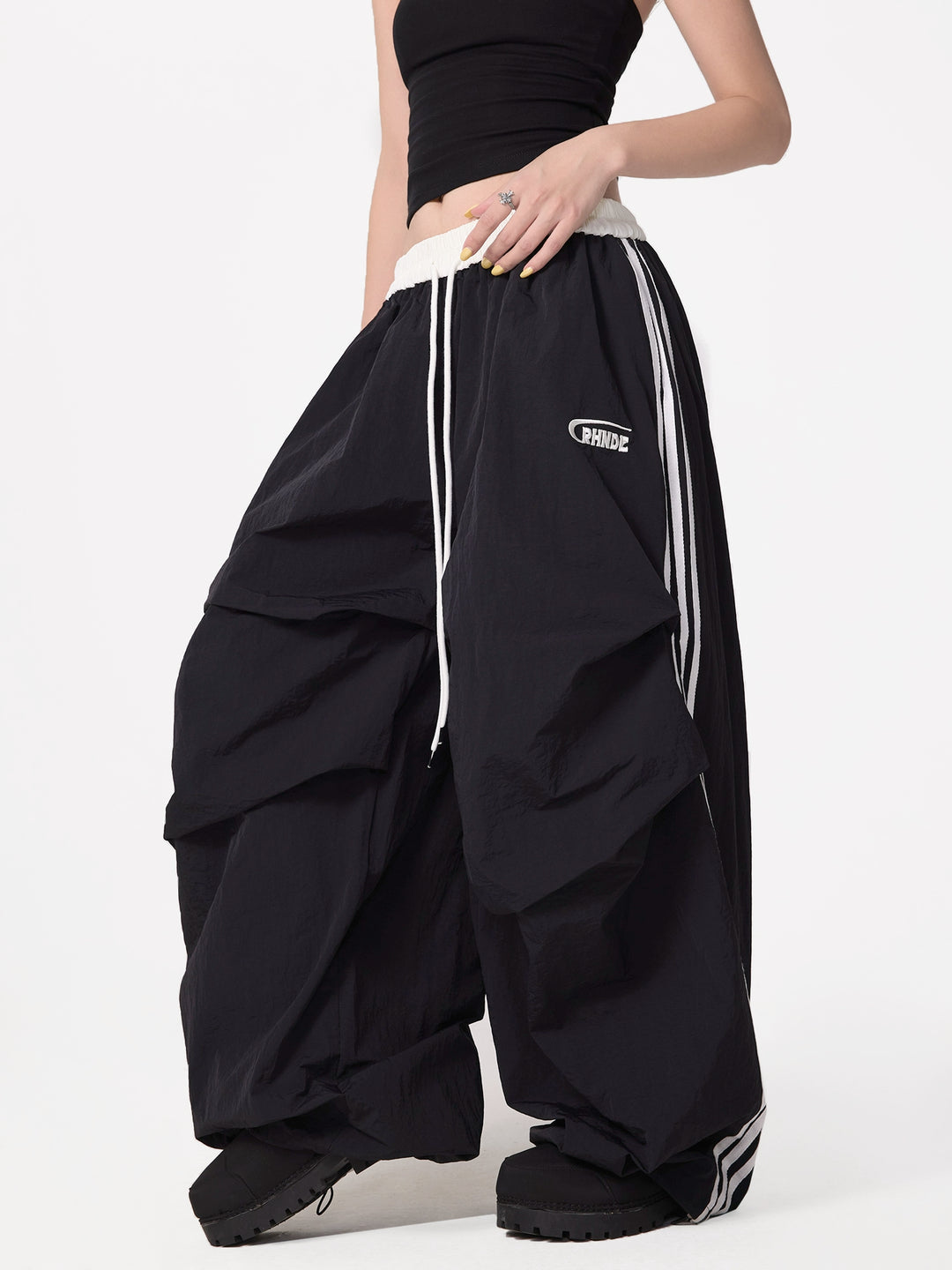 Baggy Drawstring Pleated Pants