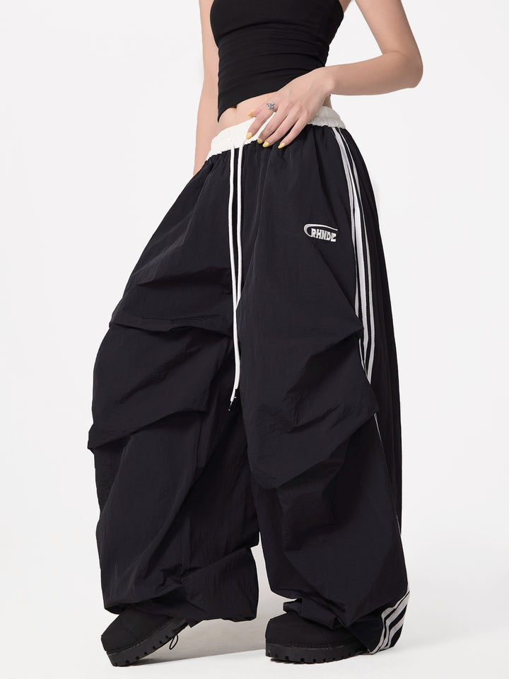 Baggy Drawstring Pleated Pants