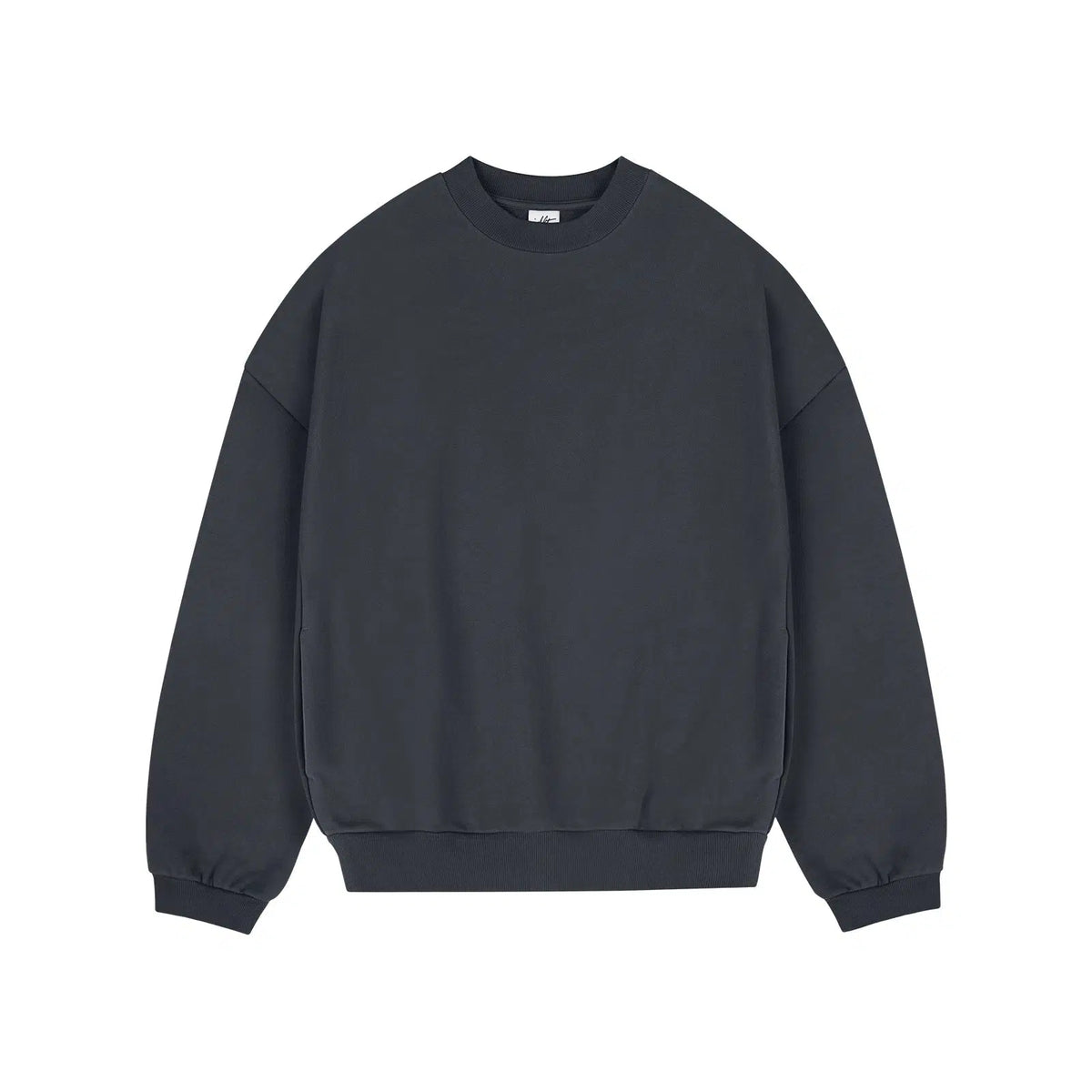 Solid Color Crew Velvet Neck Sweatshirt