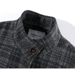 Plaid Wool Long Coat with Belt