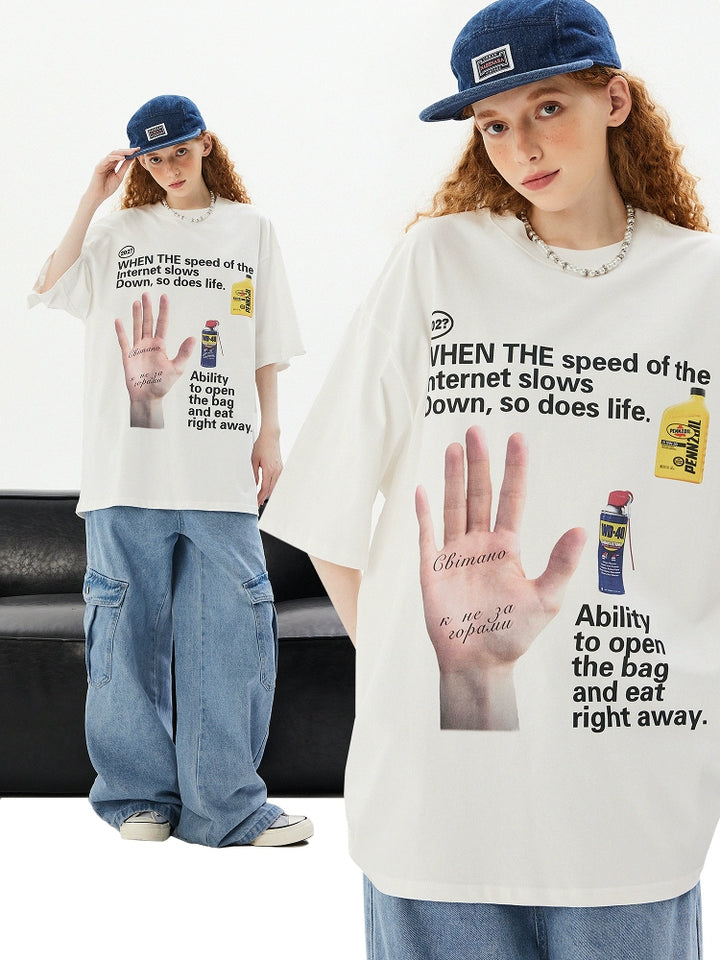 T-shirt a maniche corte con grafica e vestibilità ampia 
