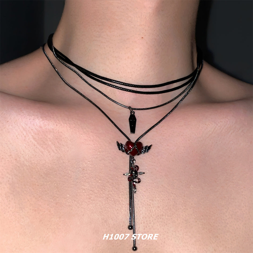 Multi-Layer Winged Clavicle Choker Necklace