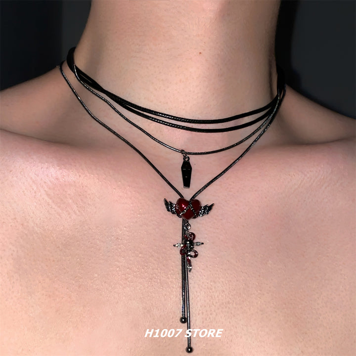 Multi-Layer Winged Clavicle Choker Necklace