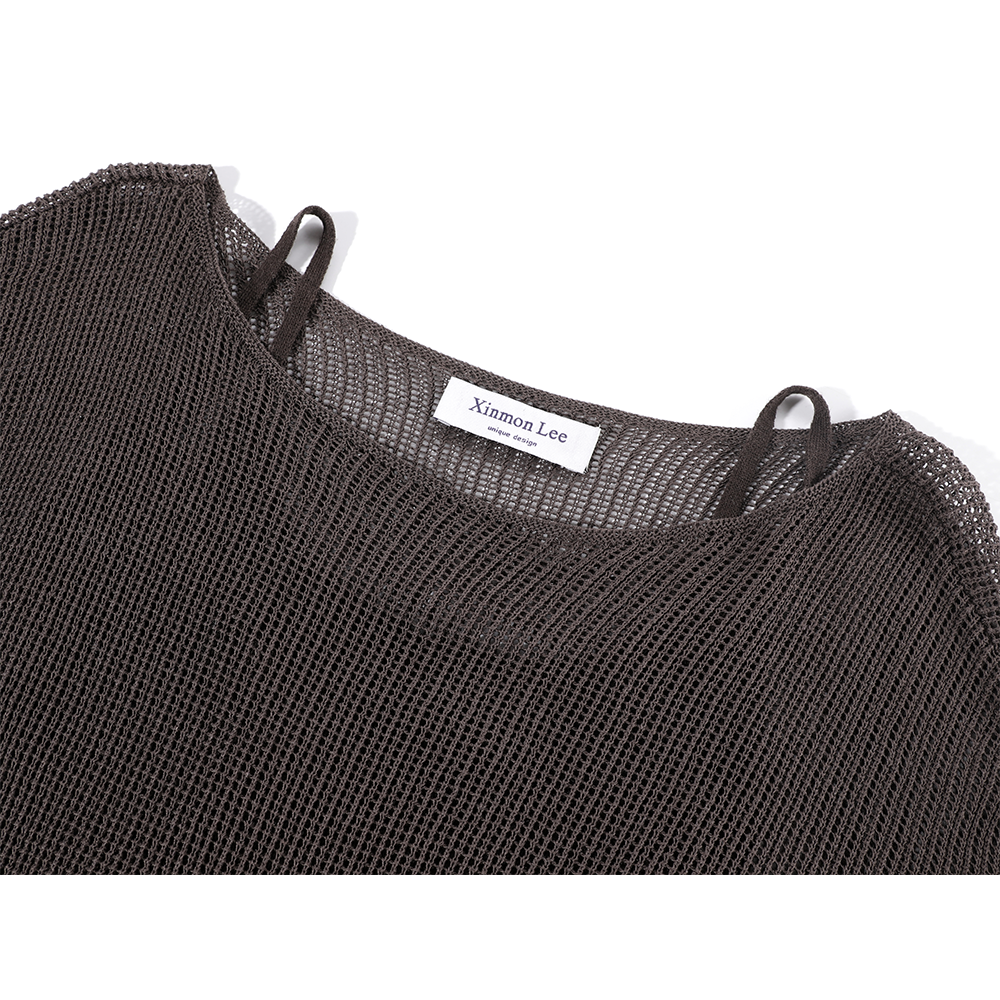 Hollow Knit Long Sleeve Top