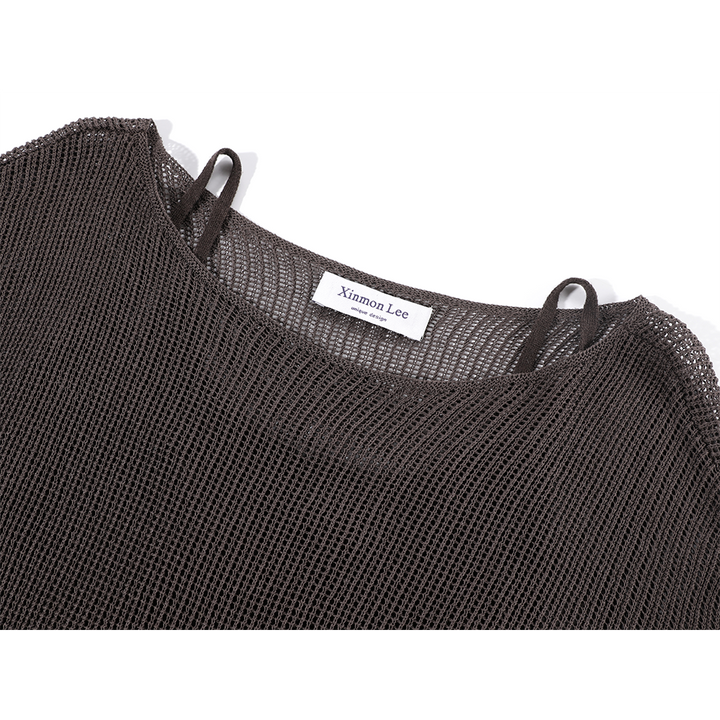 Hollow Knit Long Sleeve Top