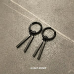 Metal Bar Pendant Hoop Earrings