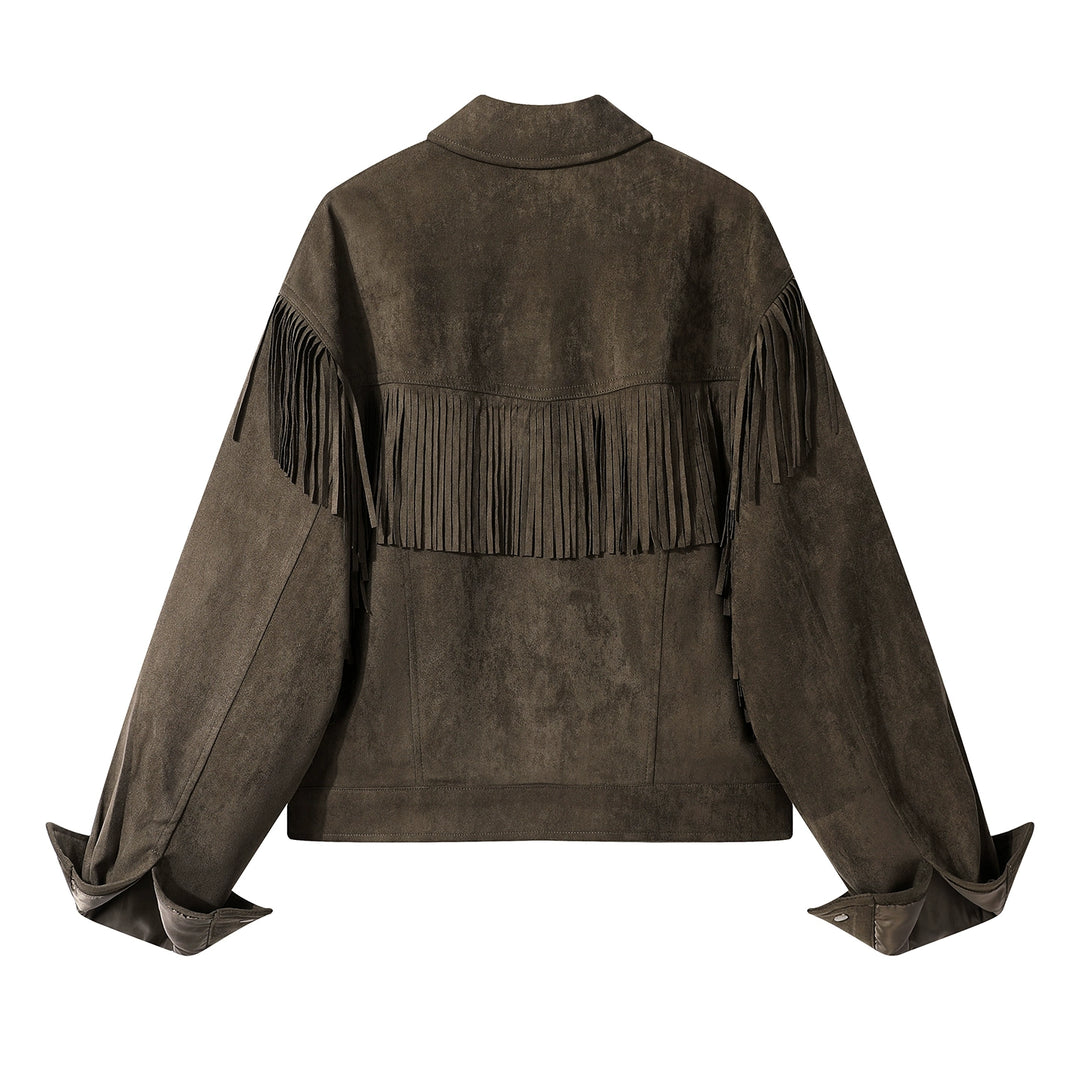 Faux Suede Fringe Jacket