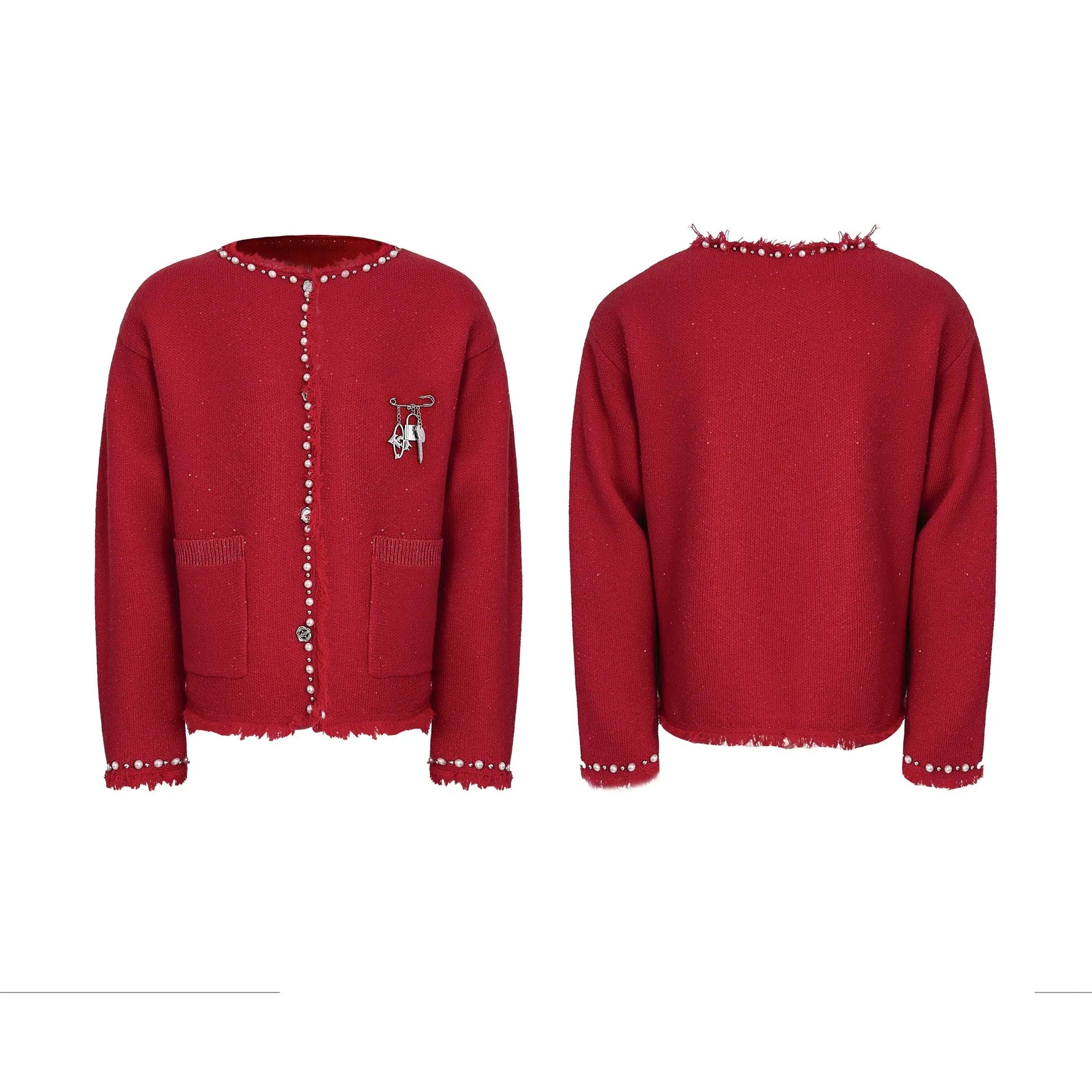 Pearl Embellished Knit Cardigan