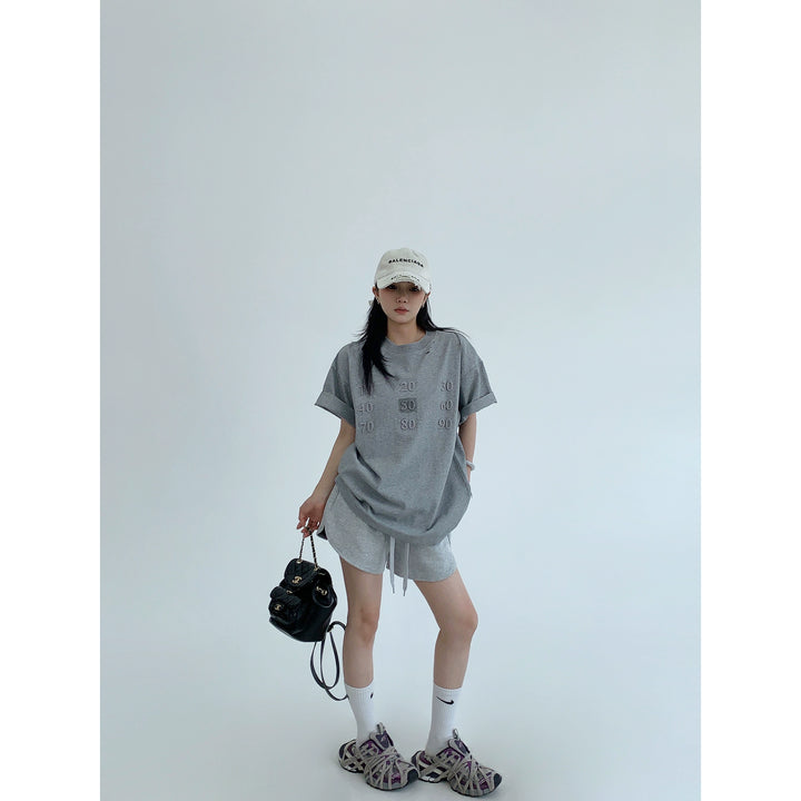 Casual 3D Embroidery Cotton T-Shirt