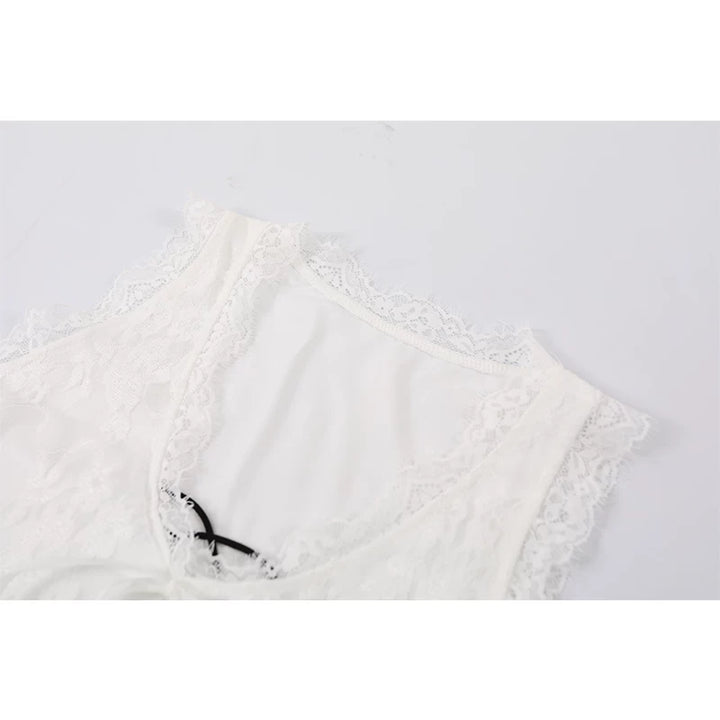 Peplum Hem Lace Tank Top