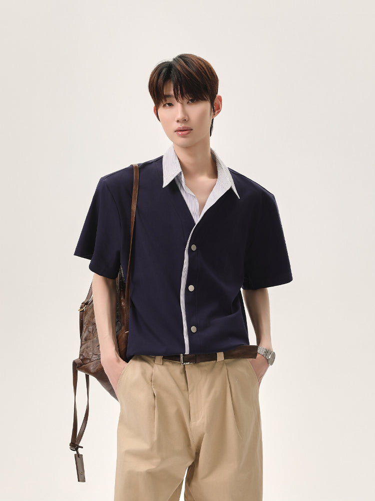Two-Piece Shirt Collar Casual Shirt