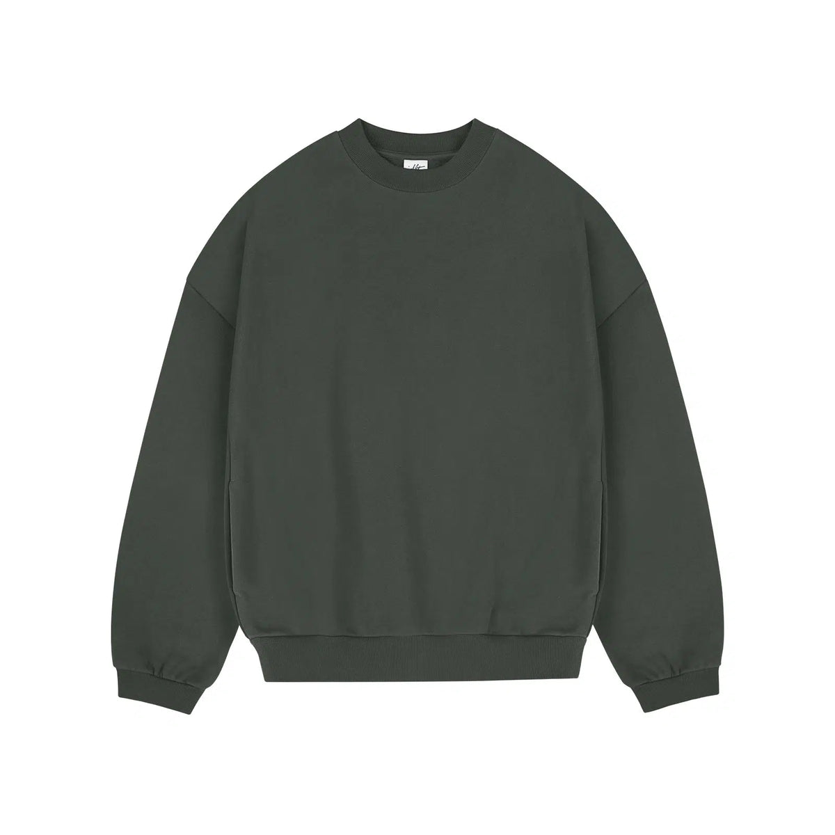 Solid Color Crew Velvet Neck Sweatshirt