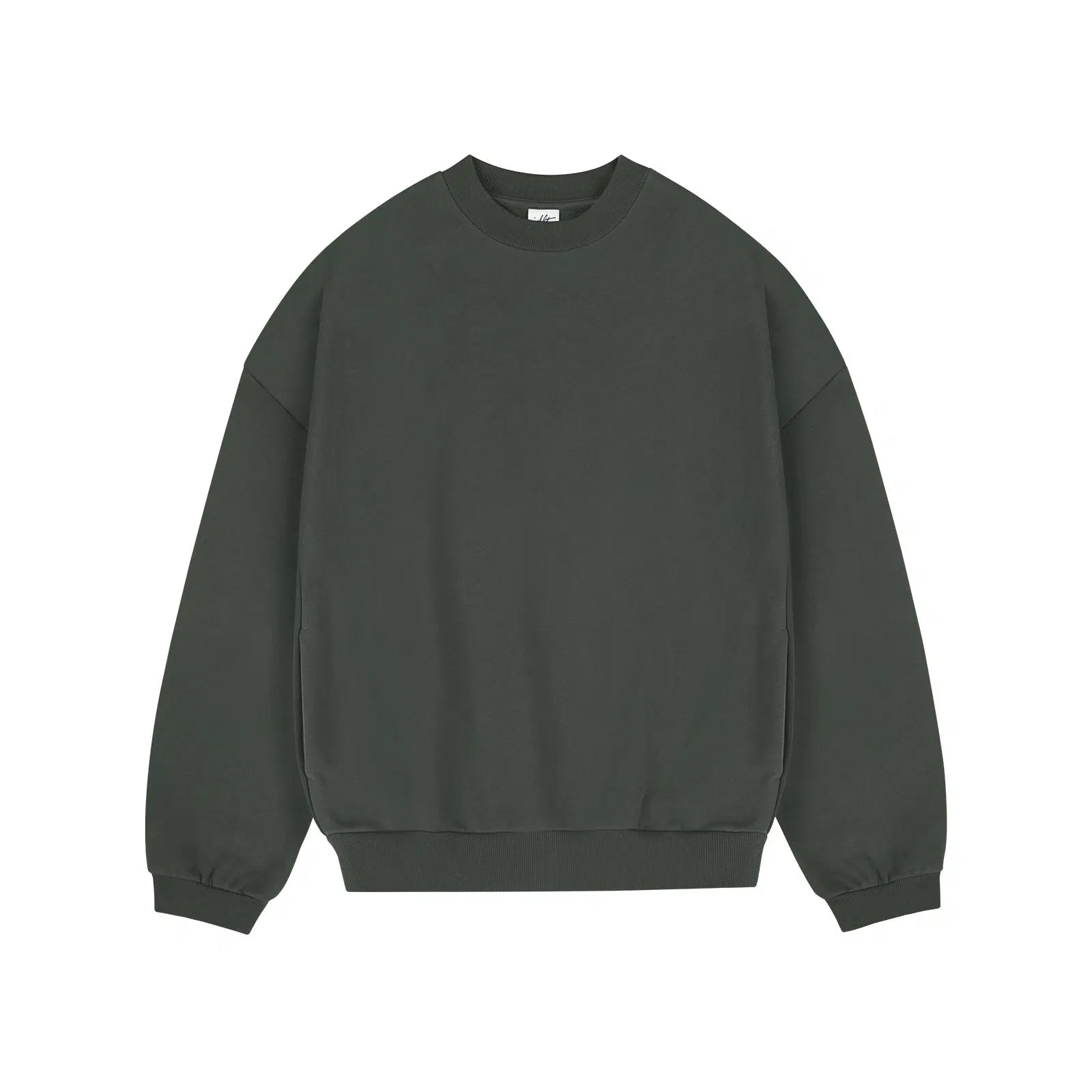 Solid Color Crew Velvet Neck Sweatshirt