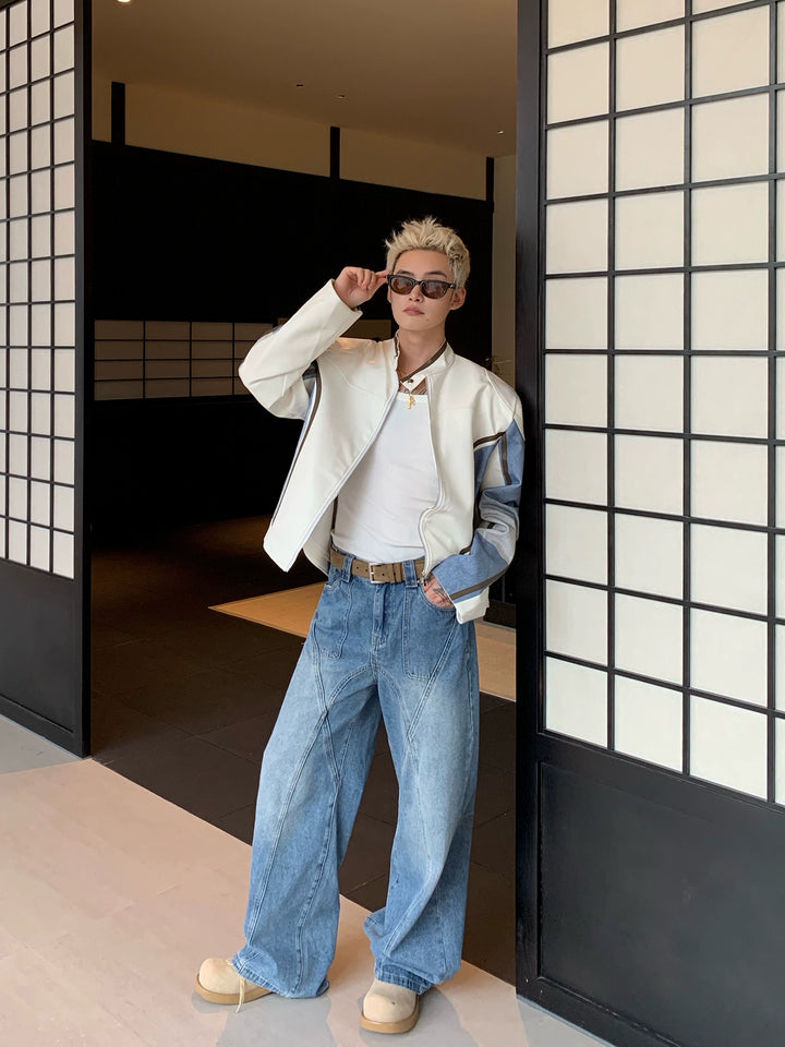 Distressed Deconstructed Straight Pants