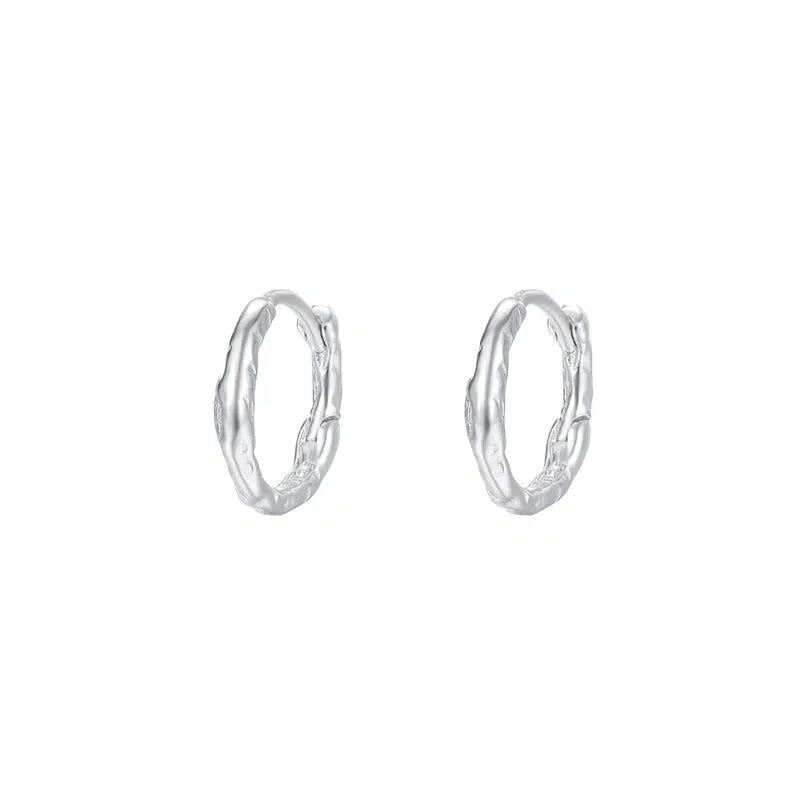 Sterling Silver Geometric Hoop Earrings