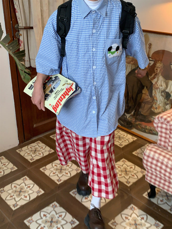 Plaid Short-Sleeve Shirt