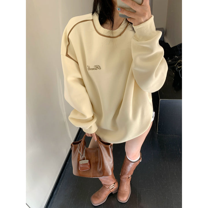 Felpa con scollo rotondo oversize e vestibilità ampia 