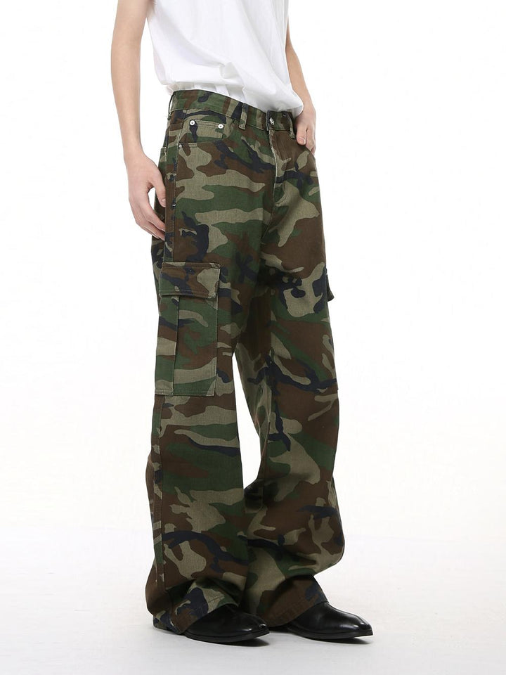Tarnung Mehrfachtaschen Lockere Cargo-Hose 