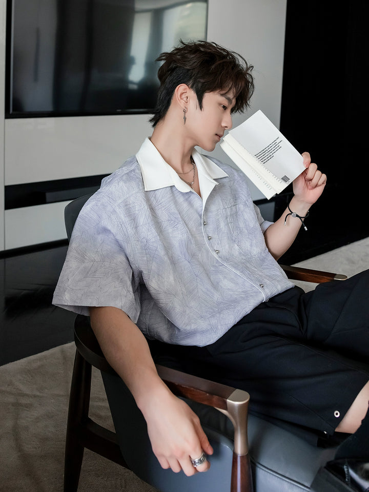 Textured Short Sleeve Non-Iron Shirt