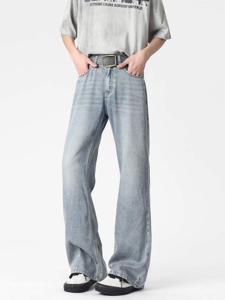Asymmetrical Wide-Leg Flared Jeans