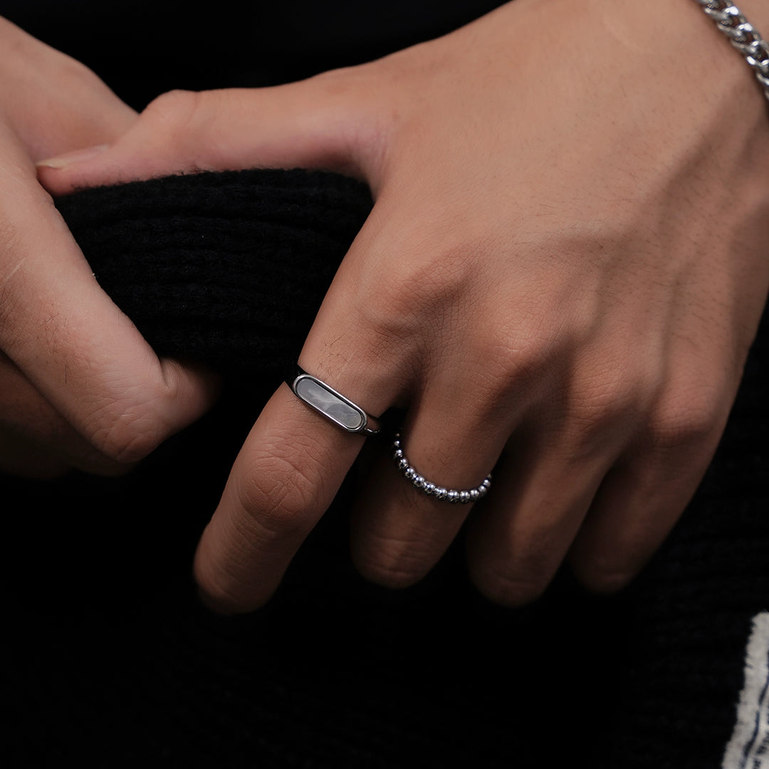 Mother-of-Pearl Bead Stacking Ring
